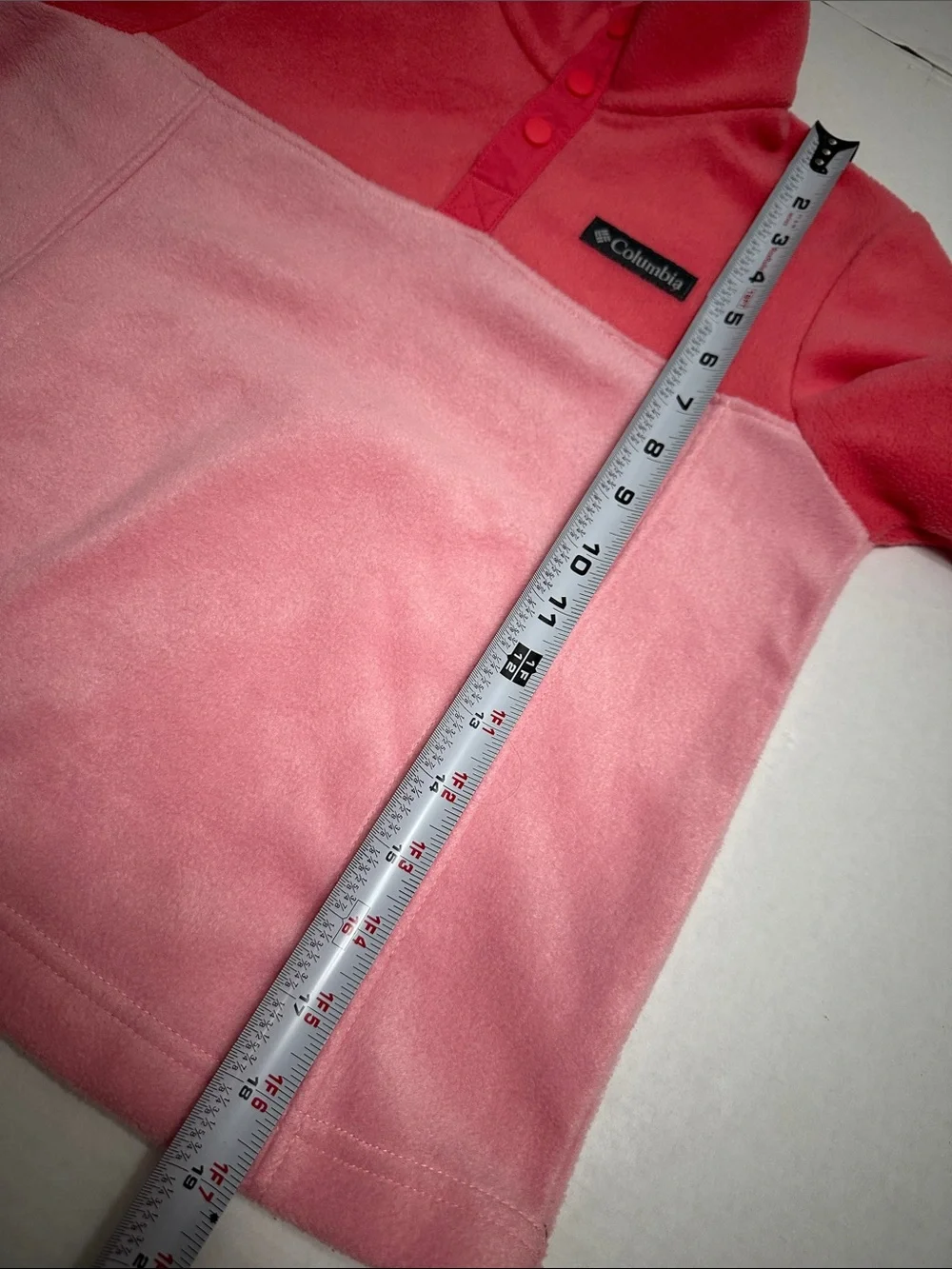 Columbia Fleece Sweater Jacket Pullover Pink Two Tone Youth Girls Size 8 Small